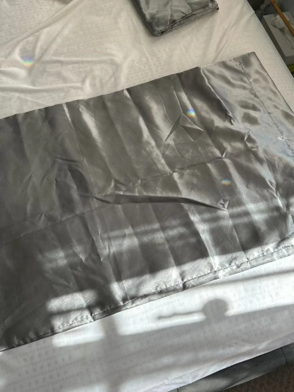 2 Grey Satin Pollowcases
